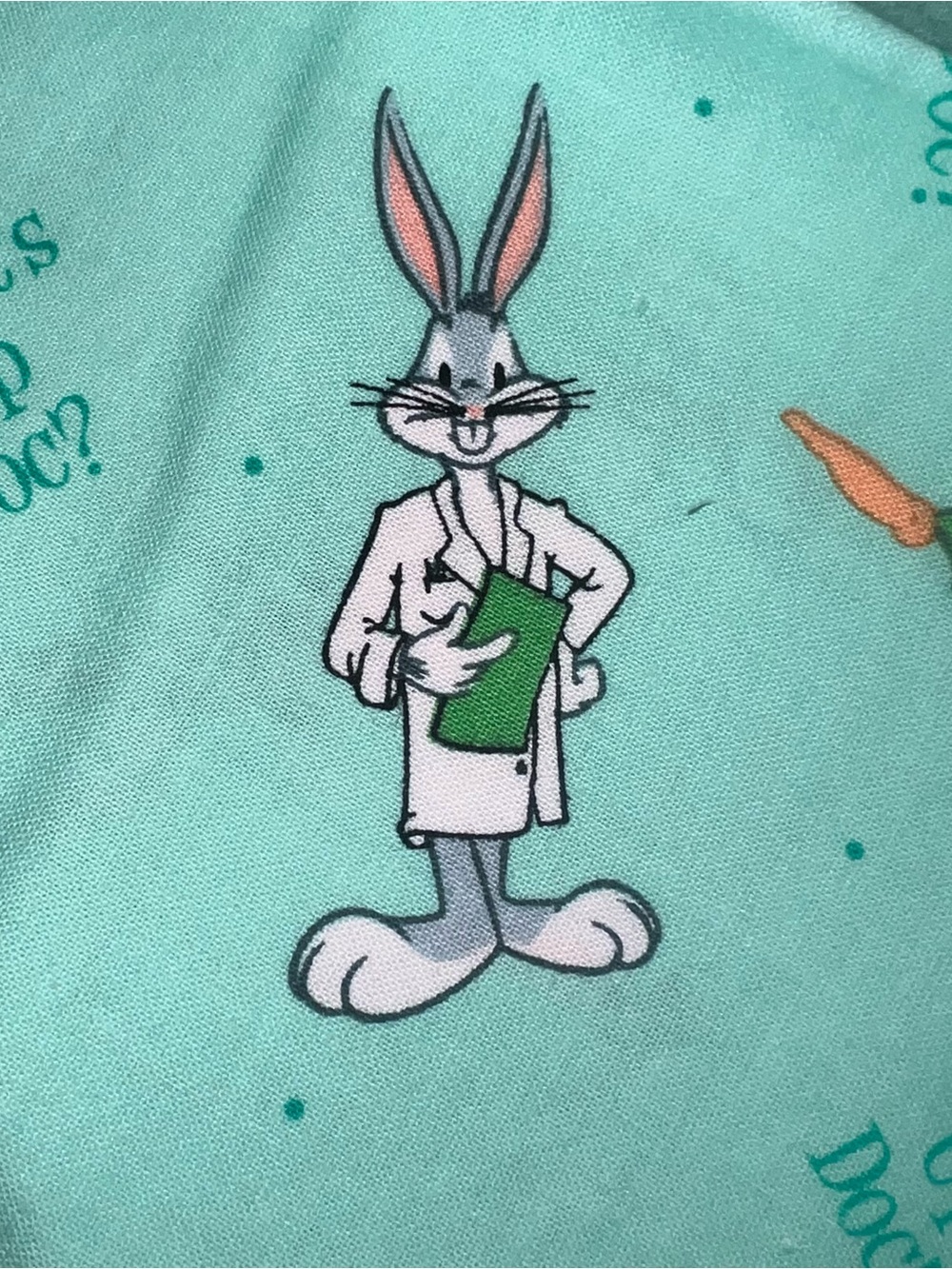 Handmade Bugs Bunny Mint Green Orange Single Pillowcase